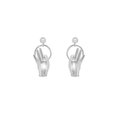 Okay Gesture Earrings 925 Sterling Silver Earrings