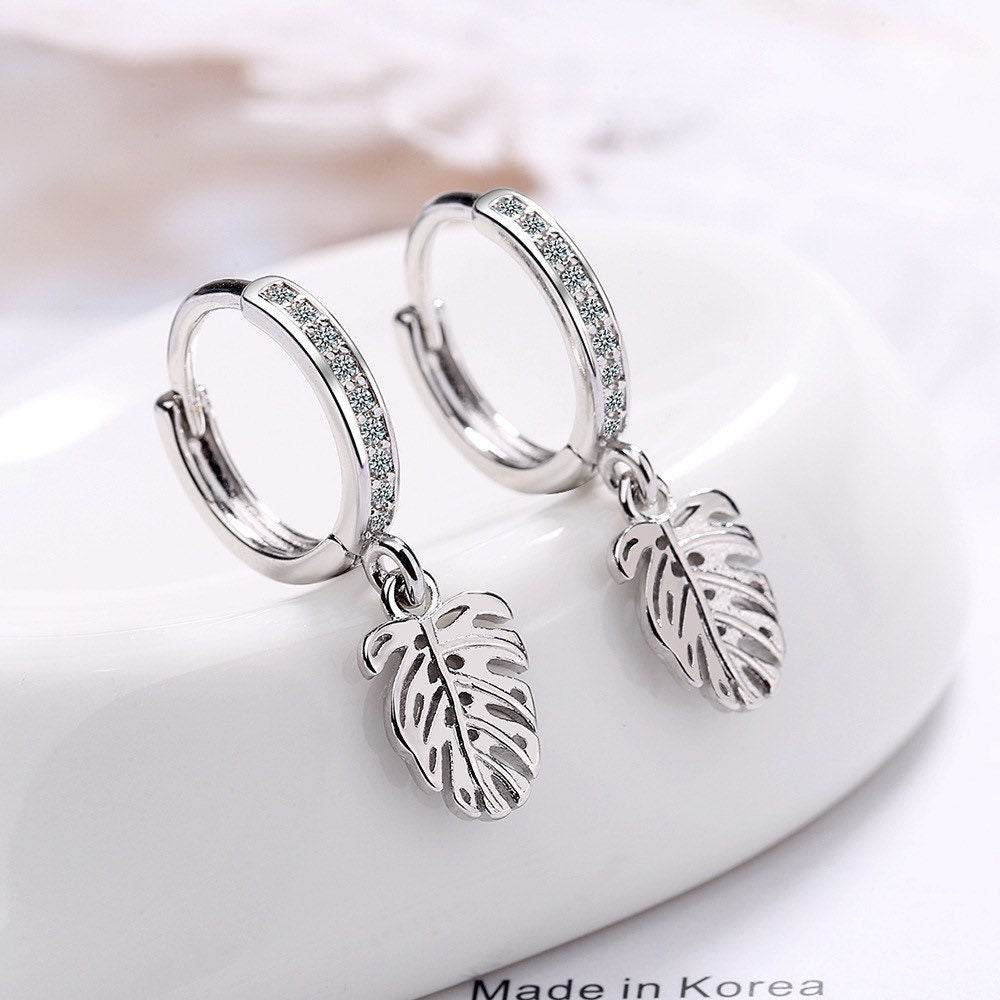 Monstera Leaf Hoops