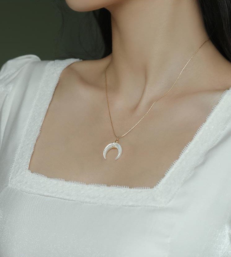 Lunar Elegance Mother of Pearl Necklace