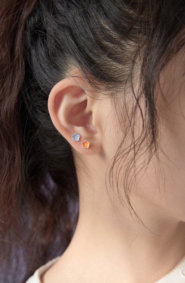 Little Vivid Flower Enamel Studs