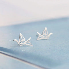 Whispering Wings Origami Crane Earrings