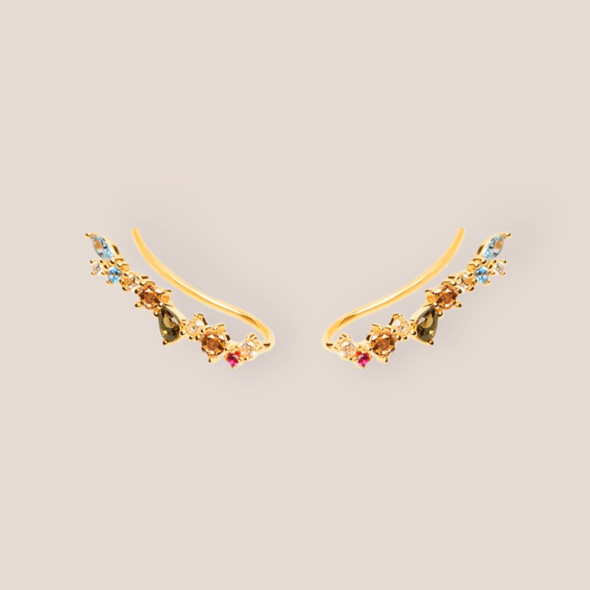 Sunset Cascade Pave Stone Ear Climbers