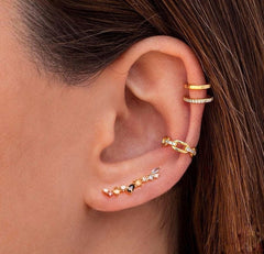 Sunset Cascade Pave Stone Ear Climbers