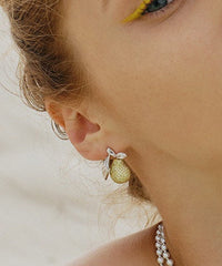 Golden Harvest Pear Diamond Earrings