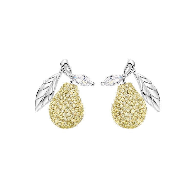 Golden Harvest Pear Diamond Earrings