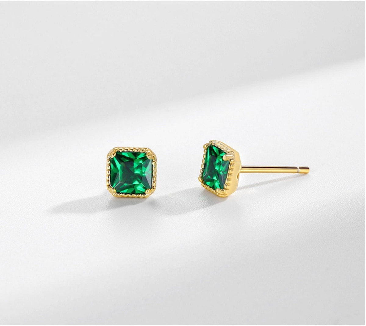 Lush Verde Petit Emerald Crystal Studs