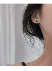 Lush Verde Petit Emerald Crystal Studs