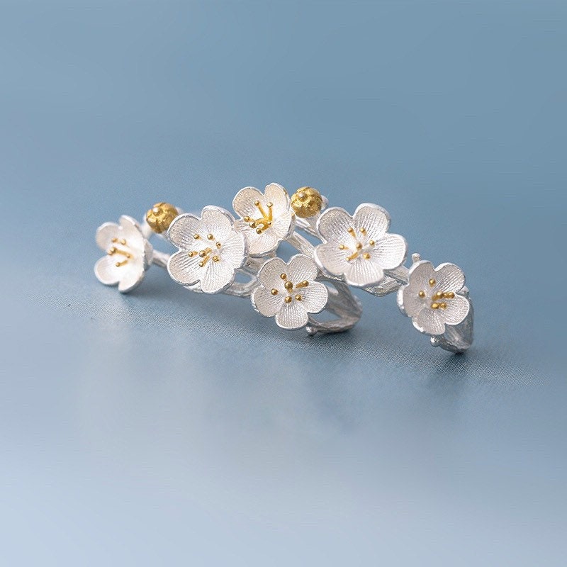 Cherry Blossom Hoop Earrings