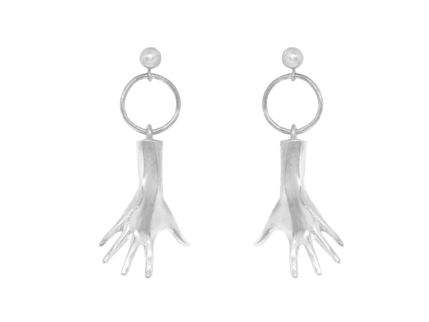 Silver Embrace Dangle Earrings