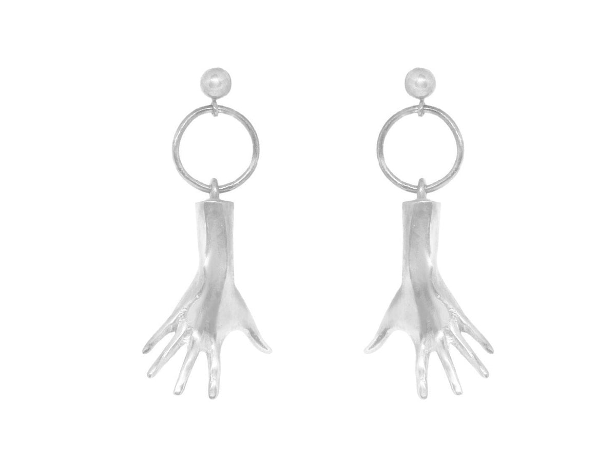 Silver Embrace Dangle Earrings