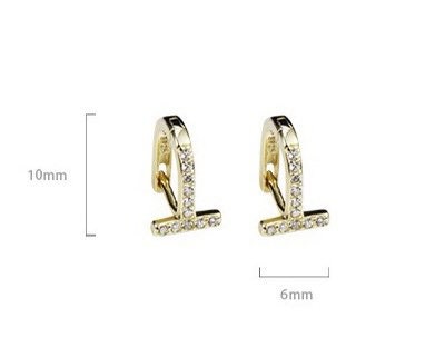 T Shape Diamond Hoop Earrings