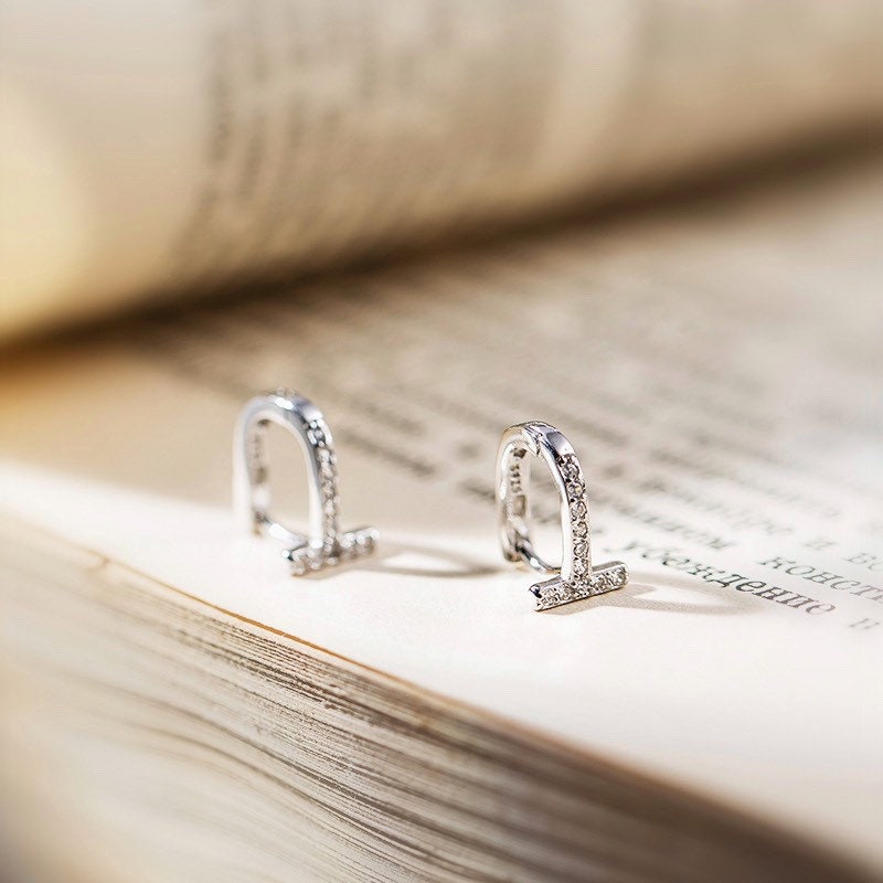T Shape Diamond Hoop Earrings