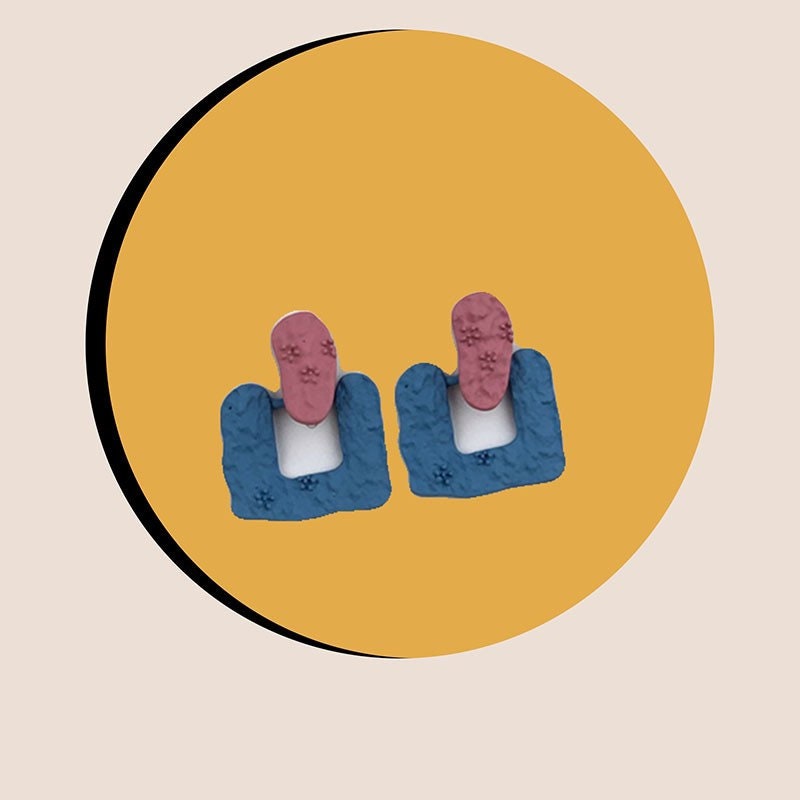 Geometric Floral Dangles Earrings