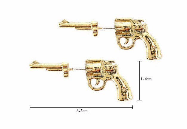 Edgy Pistol Chic Sterling Silver Earrings