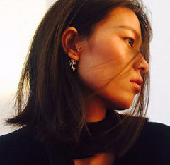 Edgy Pistol Chic Sterling Silver Earrings