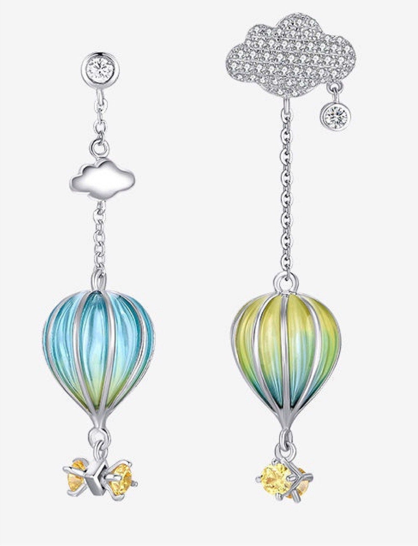 Hot Air Balloon Enamel Earrings