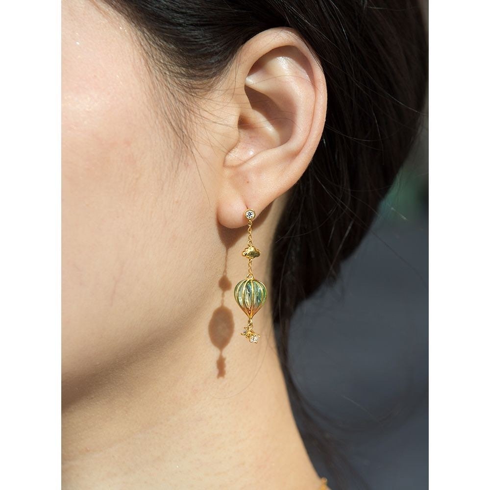 Hot Air Balloon Enamel Earrings