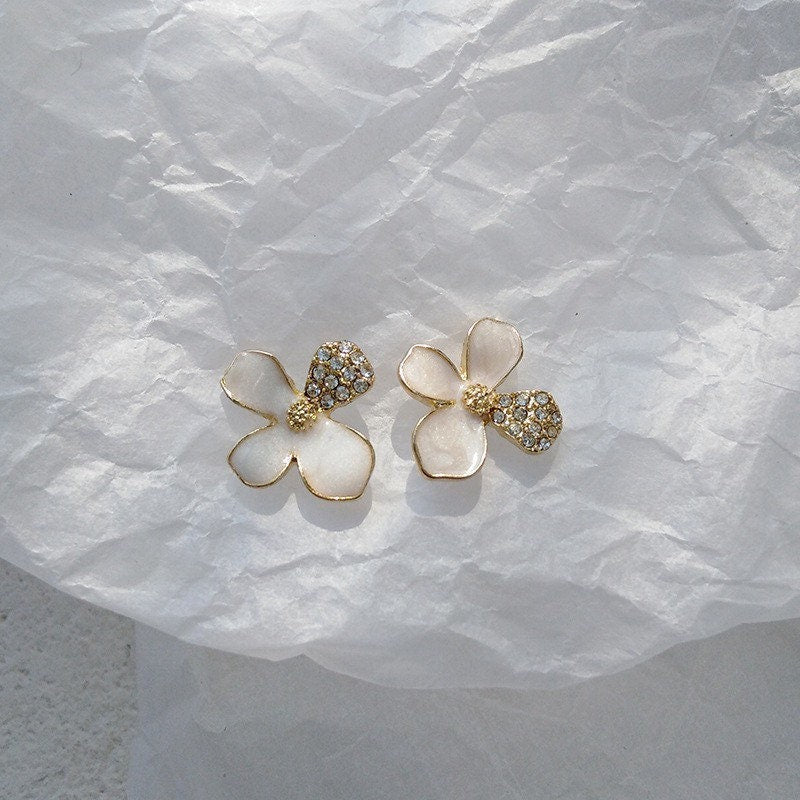 White Dogwood Delicate Earrings
