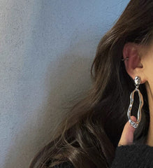 Abstract Elegance Pearl Drop Earrings