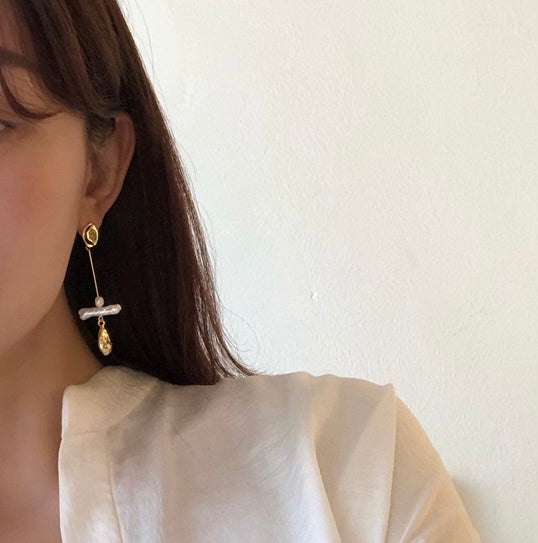 Baroque Splendor Pearl Dangle Earrings