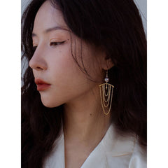 Exotic Gold Plated Dangle Earrings - Anti-Tarnish Finish