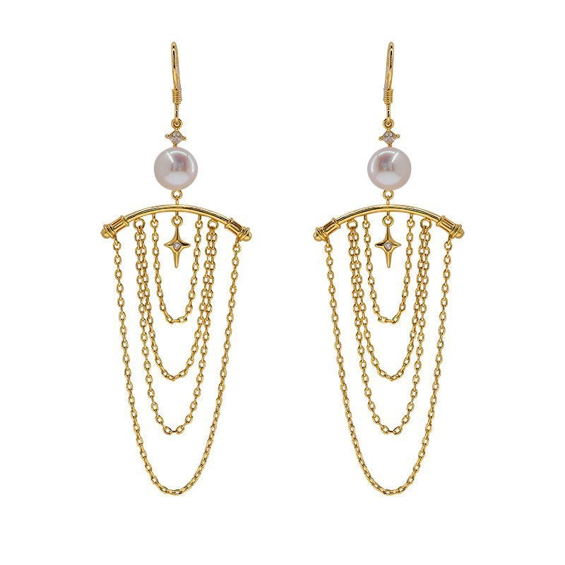 Exotic Gold Plated Dangle Earrings - Anti-Tarnish Finish