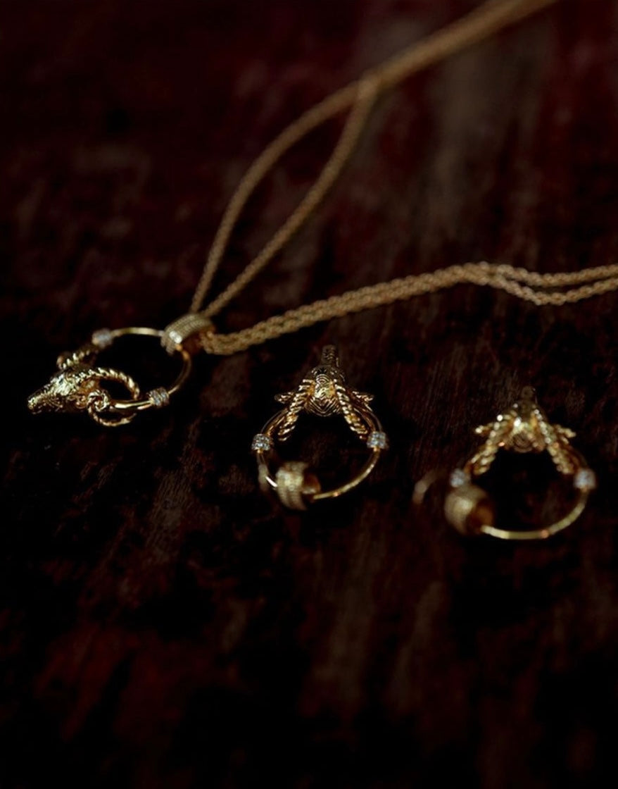 Luxurious Ram Design Real Gold Plated Anti-Tarnish Necklace