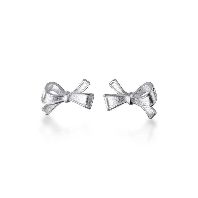 Tiny Bow Stud Earrings | Bow Tie| Sterling Silver| Cute | Best Gift for Her