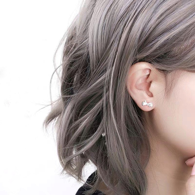 Tiny Bow Stud Earrings | Bow Tie| Sterling Silver| Cute | Best Gift for Her