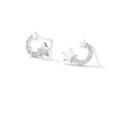 S925 Star Earrings, Sterling Silver, Starry Night, Big Dipper, Polaris, CZ, Shooting star.