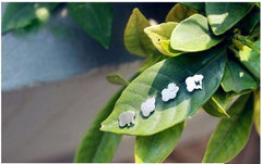 Tiny clouds earrings, Weather earrings, Moody, Studs, Sterling Silver, Mismatched earrings, Cloudy, Sun, Flash, Sold by single.