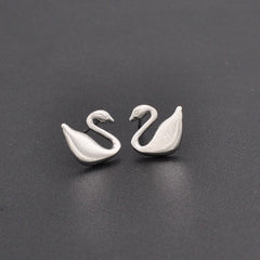 Swan earrings| Swan lake Studs| Sterling Silver| Matte finish|Gifts for kids| Cutest