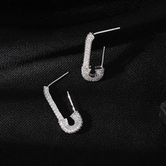 Safety pin earrings, Pin earrings, Sterling Silver, 14k Gold Plated, Rose gold, Chic, Sold by single, Bold.