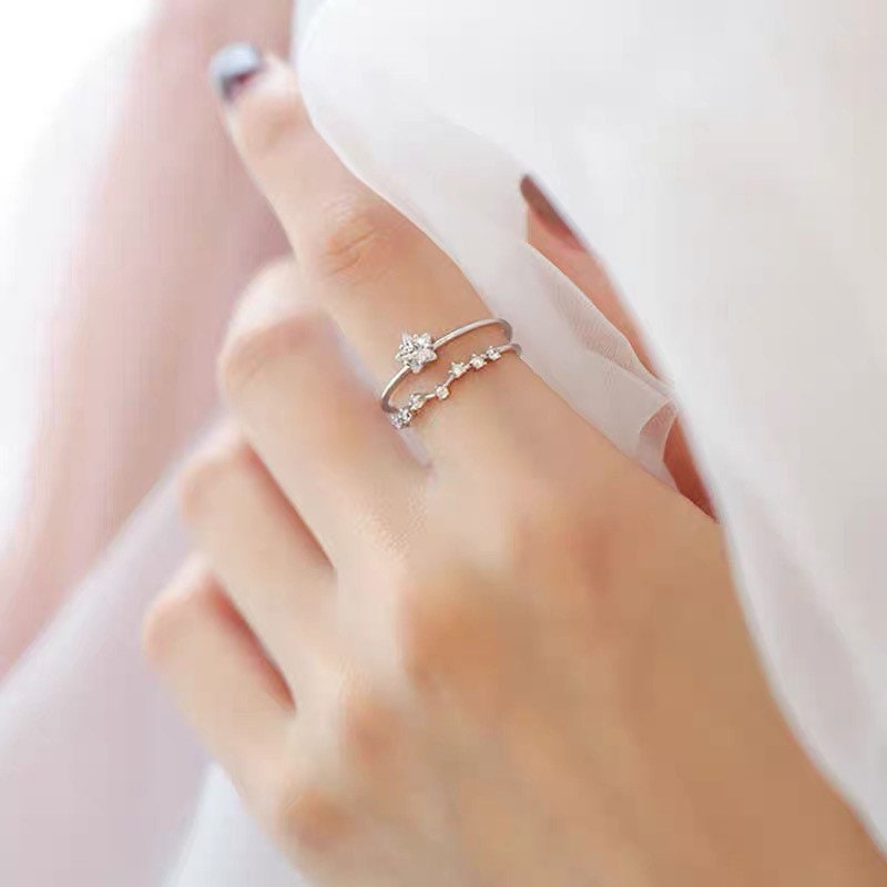 Sterling Silver Star Ring | Adjustable Ring | S925| Double Rings| Big Dipper| Romantic| Best gift for her| Galaxy