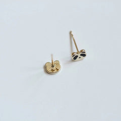 Tiny Panda Earrings, Sterling Silver, S925