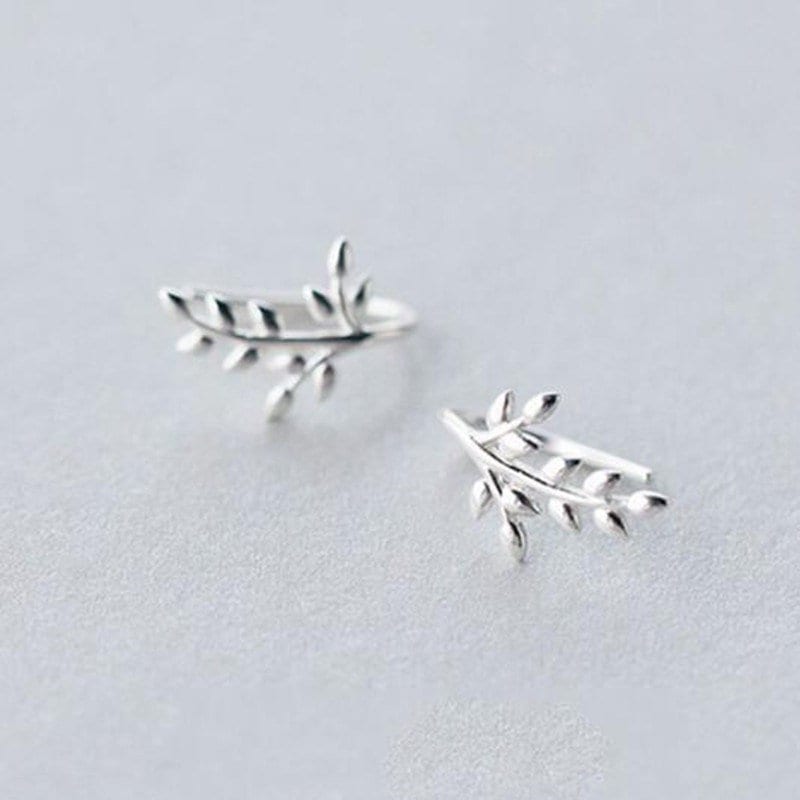 Silver branch leaf earrings| Hoops| Olive Branch| Peace| Sterling Silver| Gifts for her| Mothers Day Gift