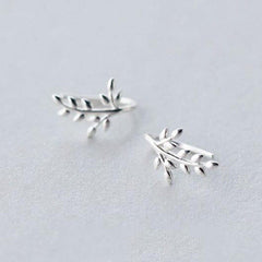 Silver branch leaf earrings| Hoops| Olive Branch| Peace| Sterling Silver| Gifts for her| Mothers Day Gift