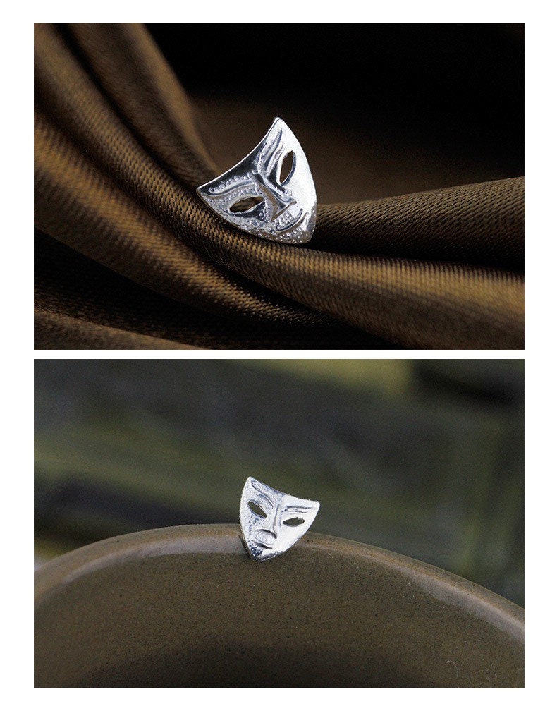 Tiny mask earrings| Studs| Sterling Silver| The Phantom of the Opera| Men¡¯s earrings