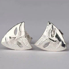 Tiny mask earrings| Studs| Sterling Silver| The Phantom of the Opera| Men¡¯s earrings