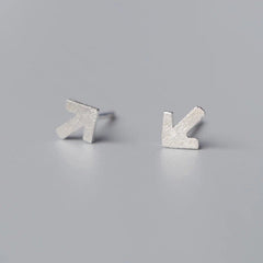 Tiny arrow earrings| Geometric| Studs| Sterling Silver| Simple| Cute