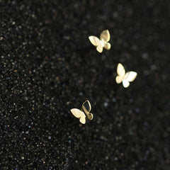 Super Tiny Gold Butterfly Earrings, Studs, Sterling Silver, Gifts for kids, Cutest.