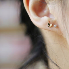 Super Tiny Gold Butterfly Earrings, Studs, Sterling Silver, Gifts for kids, Cutest.