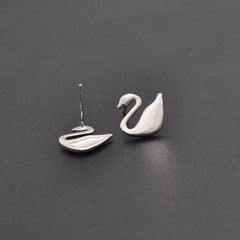 Swan earrings| Swan lake Studs| Sterling Silver| Matte finish|Gifts for kids| Cutest