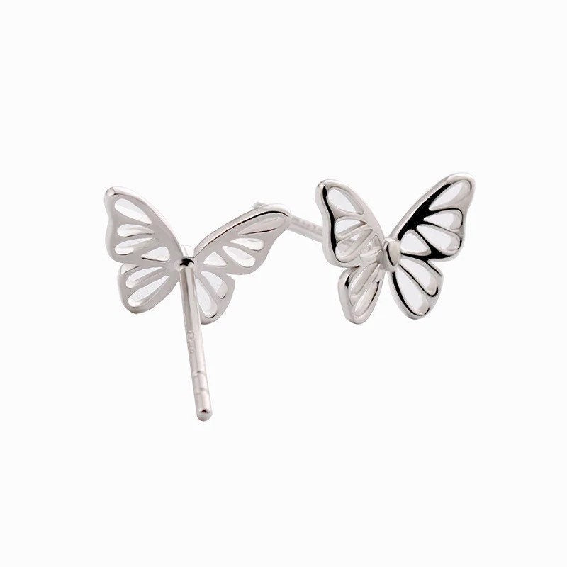 Tiny Butterfly Earrings, Sterling Silver, Gifts for kids, Cutest, Delicate