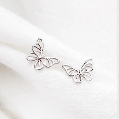 Tiny Butterfly Earrings, Sterling Silver, Gifts for kids, Cutest, Delicate