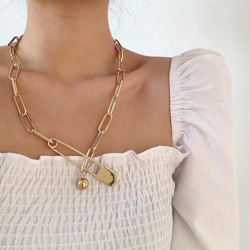 Safety pin necklace