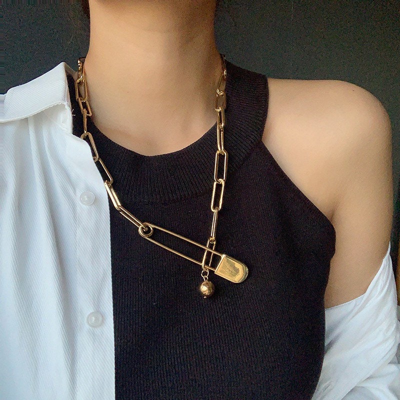 Safety pin necklace