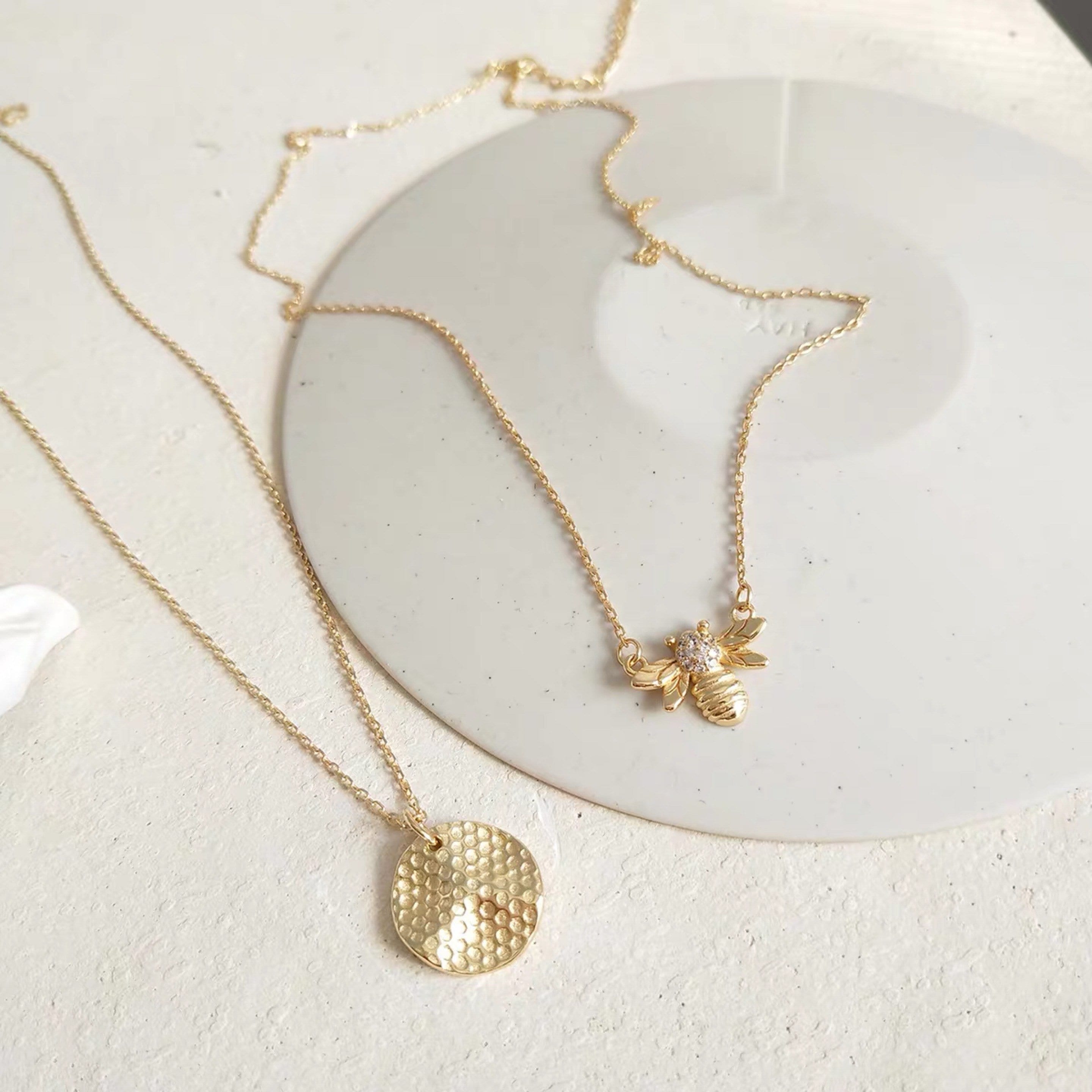 Bumble Bee & Honeycomb Necklace