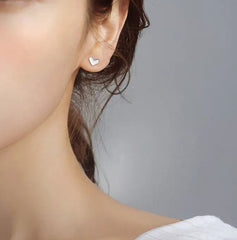 Super Tiny Gold Heart Studs , Simple Heart Stud earrings, Silver, Gold, Rose Gold, Cute, Dainty, Delicate jewelry.