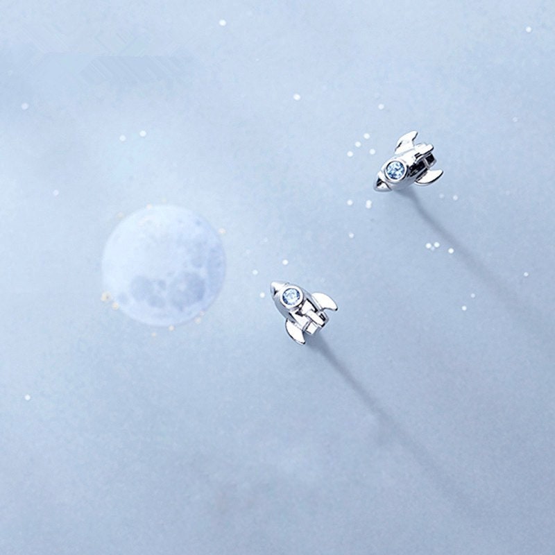 Rocket Earrings| Spaceship Studs| Astronaut | Galaxy | Sterling Silver| Cute| Dainty£ü Space